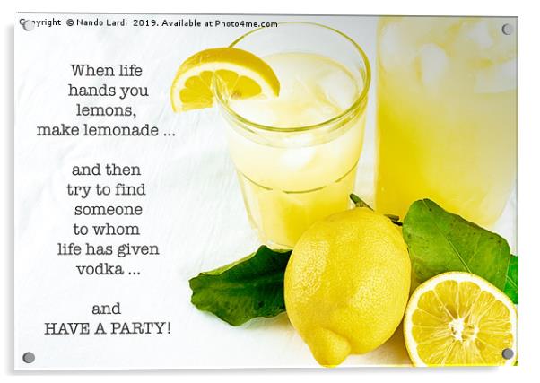 Lemonade And Vodka Acrylic by DiFigiano Photography