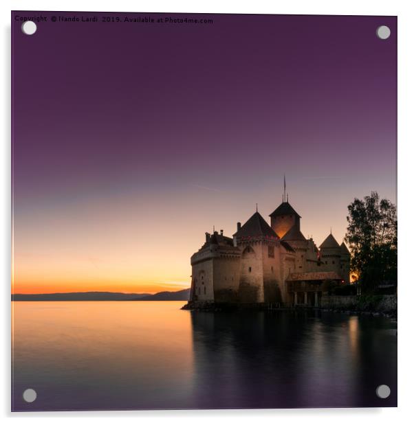 Sunset At Chillon Acrylic by DiFigiano Photography
