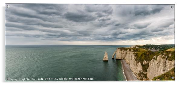 Les Falaises d'Etretat Panorama Acrylic by DiFigiano Photography