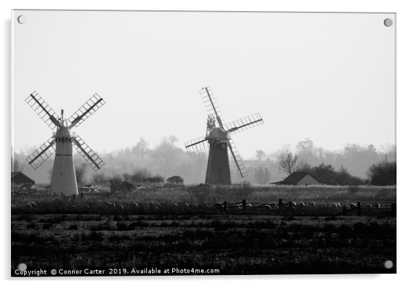 Two Windmills Acrylic by Connor Carter