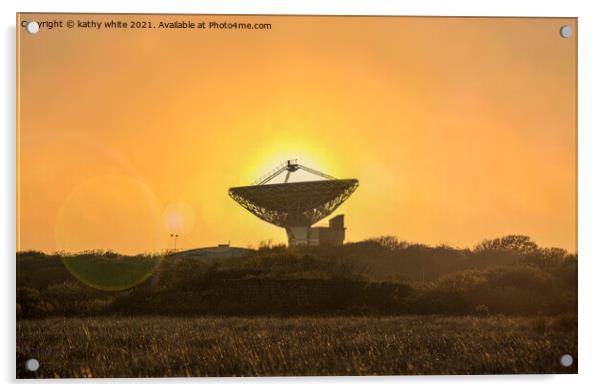 Goonhilly Downs ,Gateway to Space,satallite dish, Acrylic by kathy white