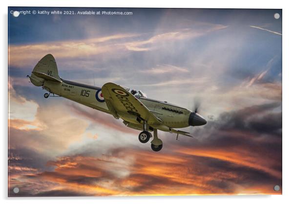Spitfire Supermarine  Acrylic by kathy white