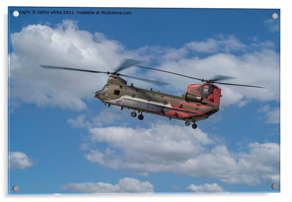 British military, the Chinook helicopter Acrylic by kathy white