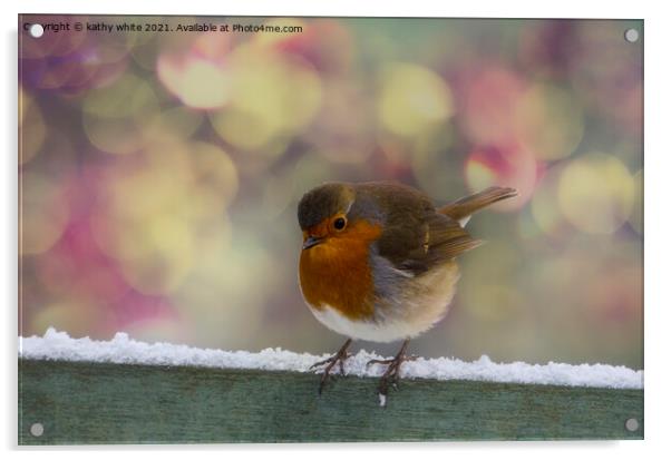  Robin, Red Breast  Acrylic by kathy white