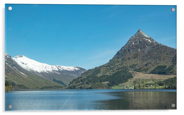 Ålesund Norway,Geiranger fjord. Acrylic by kathy white