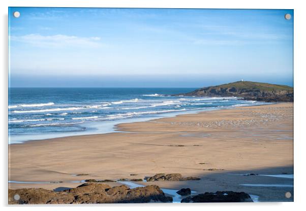 Fistral Beach, Newquay Cornwall Acrylic by kathy white