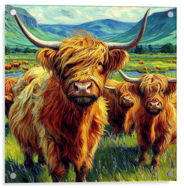 The  Highland cow  Acrylic by kathy white