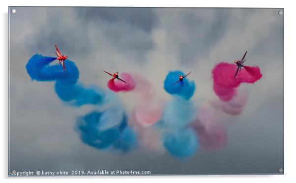 Red Arrows, RAF Royal Air Force Display planes, ai Acrylic by kathy white