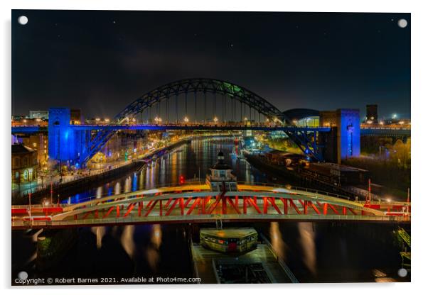The Newcastle Swing Bridge Acrylic by Lrd Robert Barnes