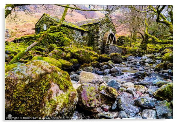 The Old Watermill Acrylic by Lrd Robert Barnes