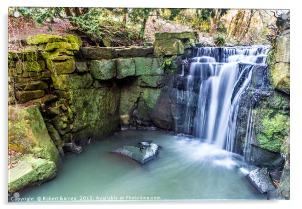 Jesmond Dene Falls Acrylic by Lrd Robert Barnes