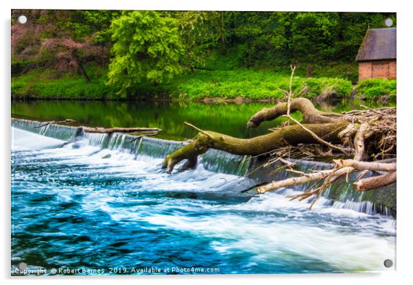 Logs on the River Wear Acrylic by Lrd Robert Barnes