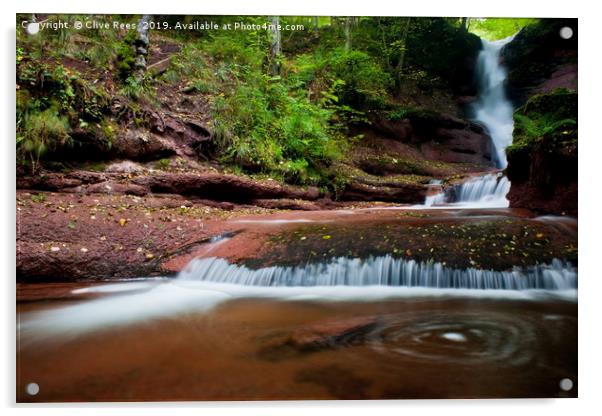 Waterfall Acrylic by Clive Rees