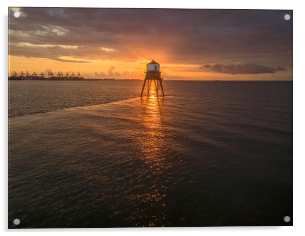 Sunrise over Dover Court Lighthouse  Acrylic by Nicholas Jones