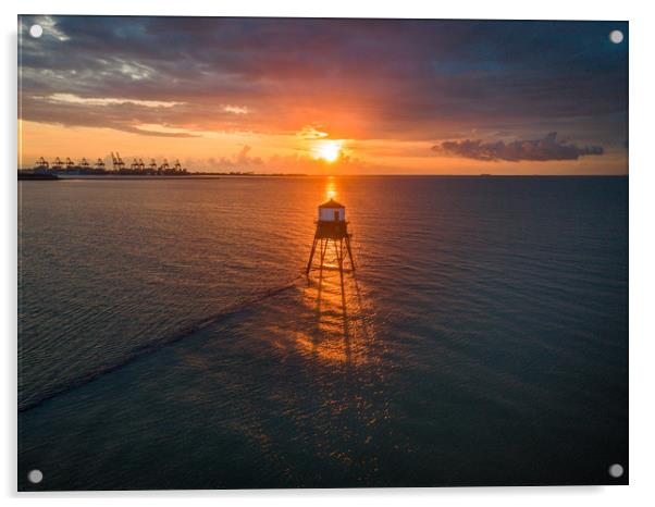 Sunrise at Dover Court Light House  Acrylic by Nicholas Jones