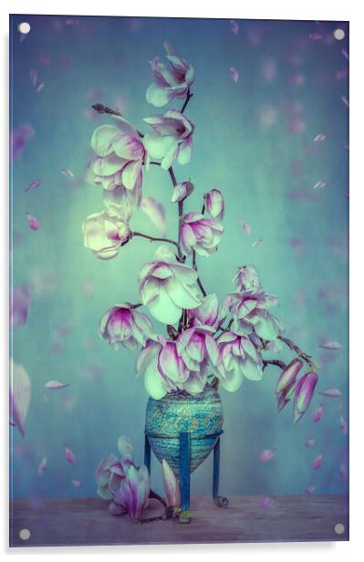 Magnolia Stillife Acrylic by Steffen Gierok-Latniak