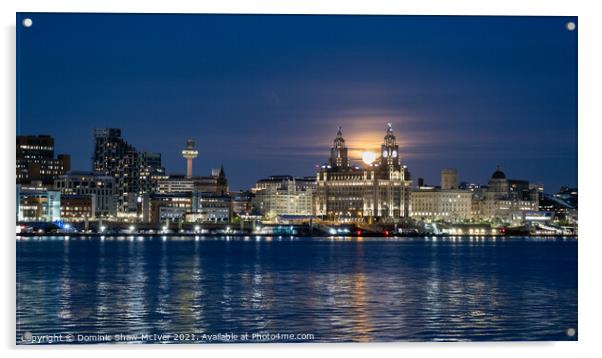 Moonrise over Liverpool Acrylic by Dominic Shaw-McIver