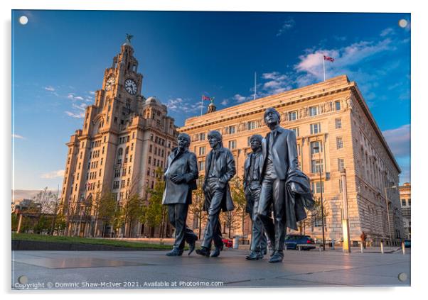 The Fab 4 at the Pier Head, Liverpool Acrylic by Dominic Shaw-McIver