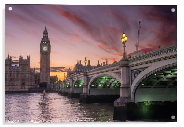 Sunset at Westminster Bridge Acrylic by Dominic Shaw-McIver