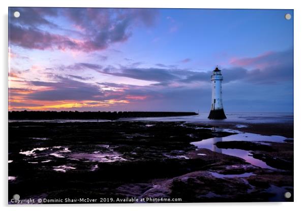 Majestic Sunset at New Brighton Lighthouse Acrylic by Dominic Shaw-McIver