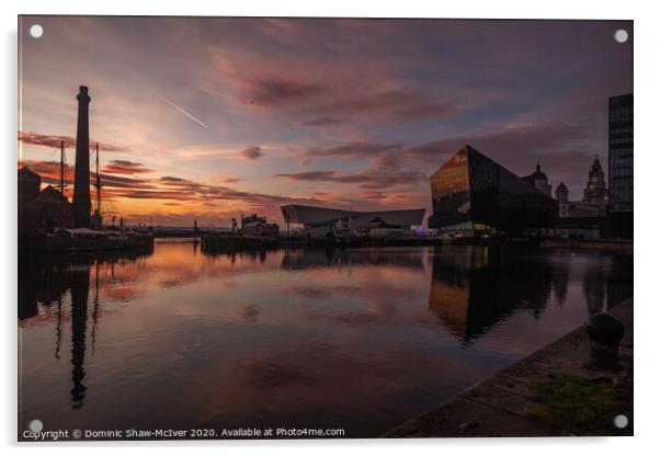 Canning Dock Sunset Acrylic by Dominic Shaw-McIver