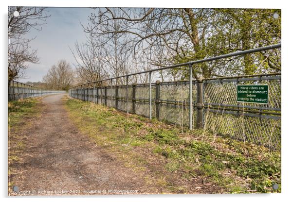 Tees Railway Walk over Cotherstone Viaduct Apr 2021 Acrylic by Richard Laidler