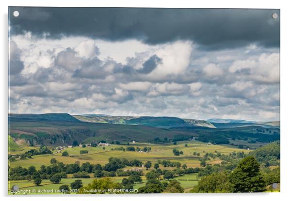 Holwick Teesdale in Dramatic Light Acrylic by Richard Laidler