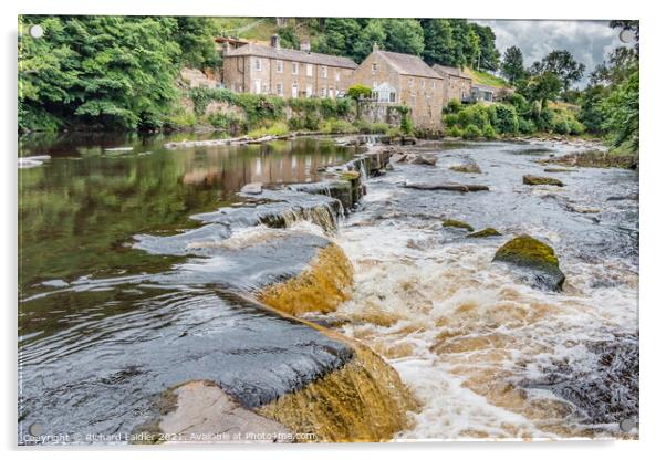 Demesnes Mill and River Tees, Barnard Castle Acrylic by Richard Laidler