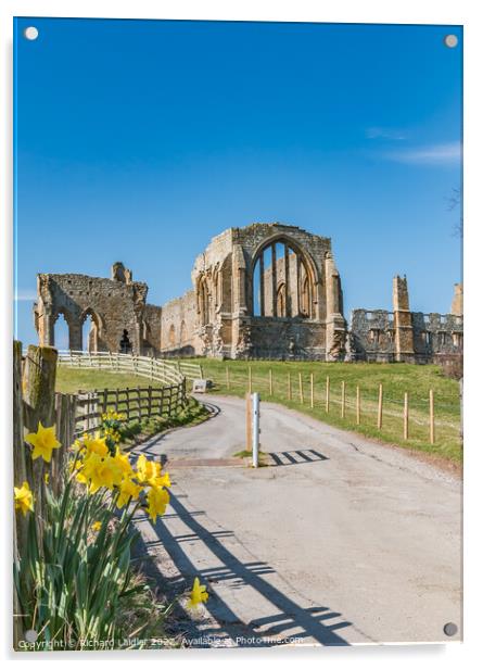 Egglestone Abbey Acrylic by Richard Laidler