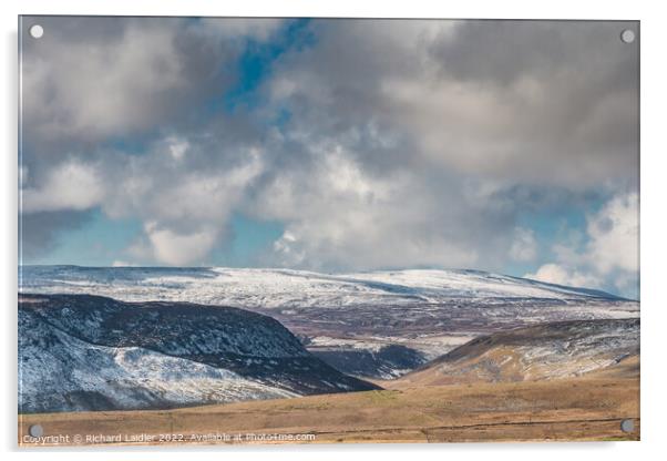 Cronkley Scar, Mickle Fell and Widdybank Fell with a dusting of snow Acrylic by Richard Laidler