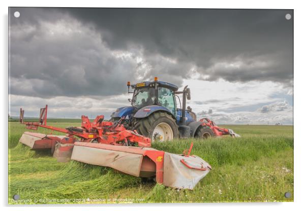 Silage Cutting at Wycliffe Jun 2022 (1) Acrylic by Richard Laidler