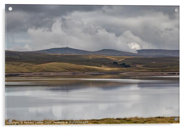 Great Dun Fell and Cow Green Reservoir (3) Acrylic by Richard Laidler