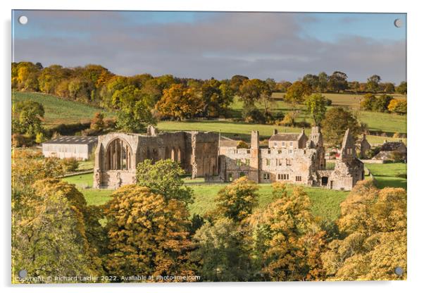Egglestone Abbey in Autumn Sun (1) Acrylic by Richard Laidler