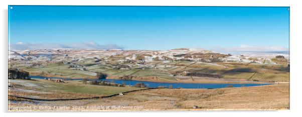 Wintry Lunedale from Harker Hill Panorama Acrylic by Richard Laidler