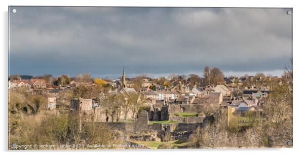 Barnard Castle from Startforth in Early Spring Sunshine Acrylic by Richard Laidler