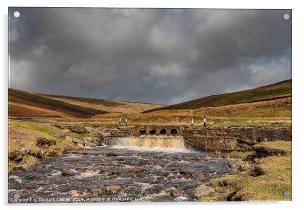 The Hudeshope Beck and Marys Bridge, Teesdale Acrylic by Richard Laidler