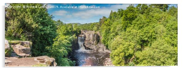 Summer at High Force Waterfall, Teesdale, Panorama Acrylic by Richard Laidler