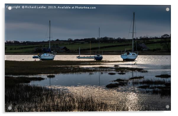 Winter Moorings, Alnmouth Harbour, Northumberland Acrylic by Richard Laidler