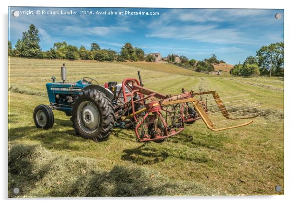 Vintage Haymaking Acrylic by Richard Laidler
