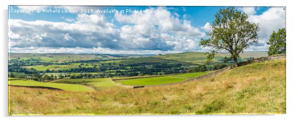 Teesdale to Lunedale from Blunt House Panorama Acrylic by Richard Laidler