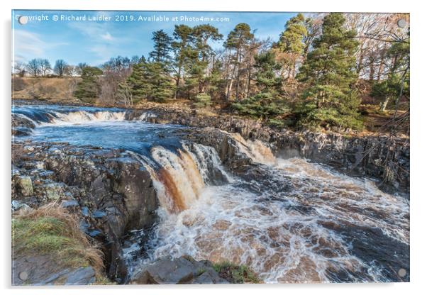 Winter Sun at Low Force Waterfall (2) Acrylic by Richard Laidler