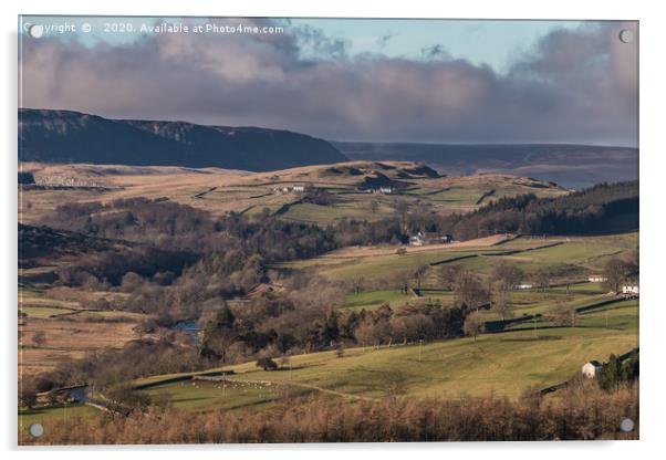 Upper Teesdale and Cronkley from Stable Edge Acrylic by Richard Laidler