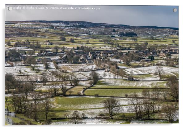 Mickleton, Teesdale from Whistle Crag in Winter Acrylic by Richard Laidler