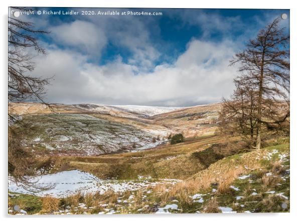 The Hudes Hope Valley in Winter Panorama Acrylic by Richard Laidler