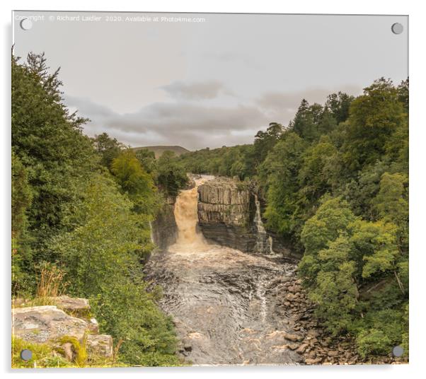 A Swollen River Tees at High Force Waterfall Acrylic by Richard Laidler