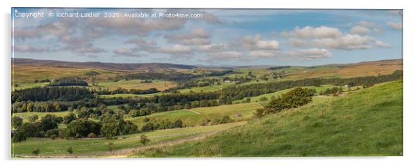 Upper Teesdale Early Autumn Panorama Acrylic by Richard Laidler