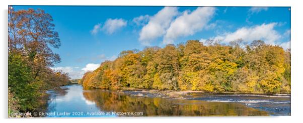 Autumn Panorama on the Tees at Wycliffe Acrylic by Richard Laidler
