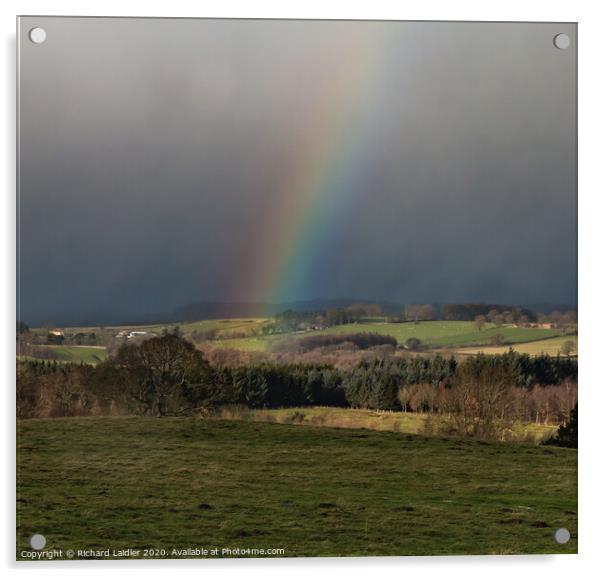Rainbow and Snow Squall from Barningham Moor Acrylic by Richard Laidler
