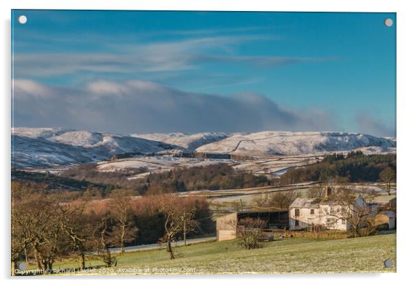 Snow Covered Cronkley Fell from Ash Hill 1 Acrylic by Richard Laidler