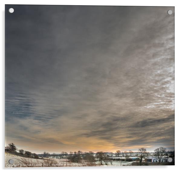Dramatic Winter Sky over Hutton Magna, Teesdale Acrylic by Richard Laidler